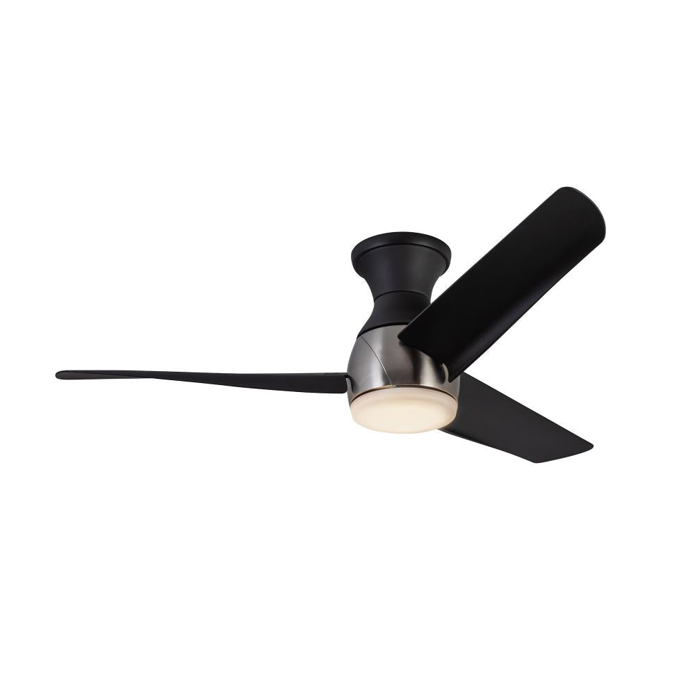Kuzco Thalia HF91954-BN/MB Hugger Fan, UL Damp Rated, Brushed Nickel/Matte Black