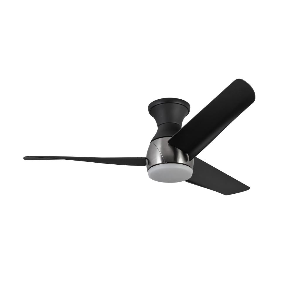 Kuzco Thalia HF91954-BN/MB Hugger Fan, UL Damp Rated, Brushed Nickel/Matte Black