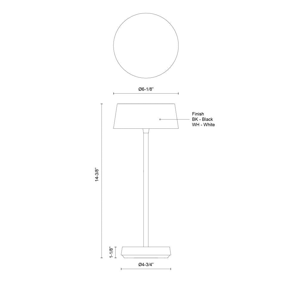 Kuzco Tindra TL62114-WH Table Lamp, LED, Dimming, White