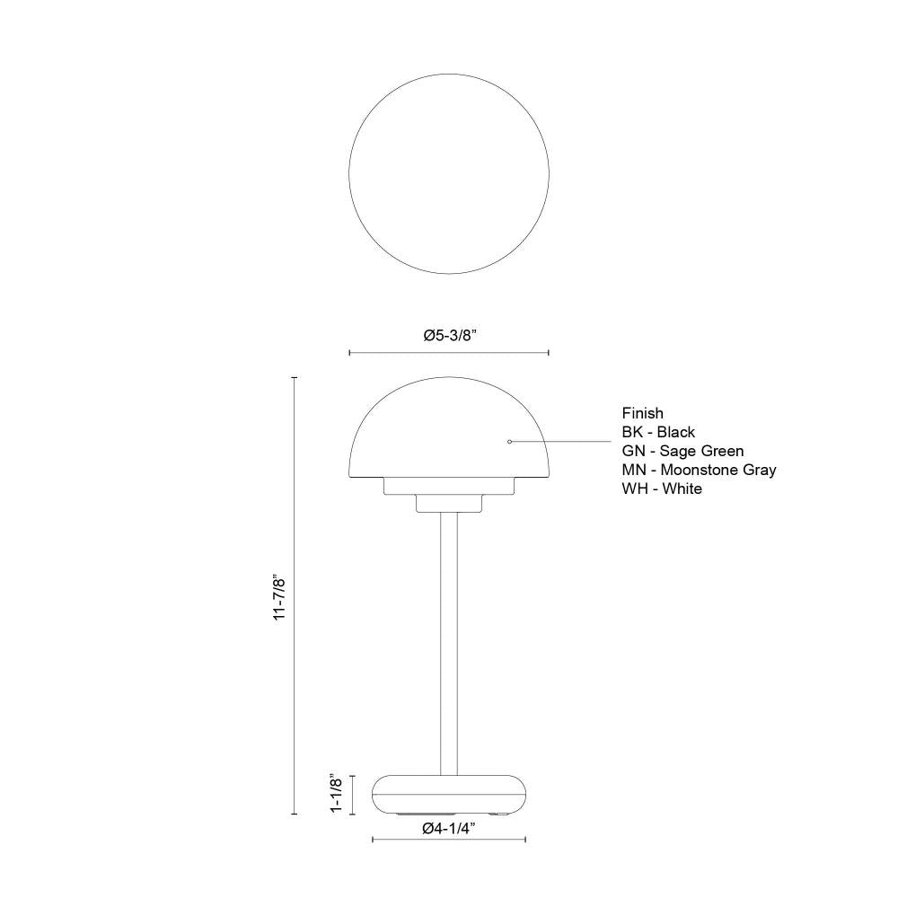 Kuzco Hinata TL63812-SY Table Lamp, LED, Sky Blue