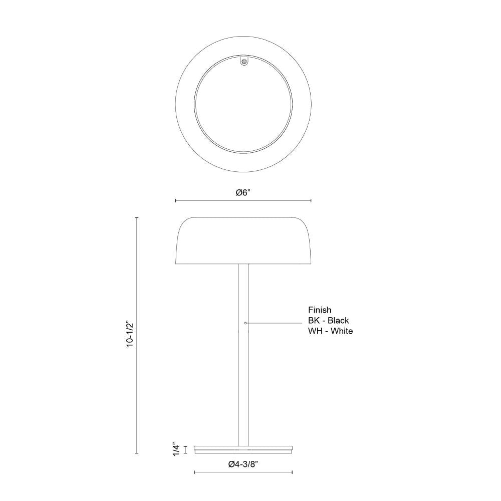Kuzco Brilla TL68211-WH Table Lamp, LED, White