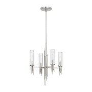 ALORA Lighting CH335418PNCR Chandeliers, 4 Lights, Ribbed Glass, Polished Nickel
