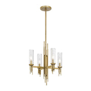 ALORA Lighting CH335418VBCR Chandeliers, Ribbed Glass/Vintage Brass