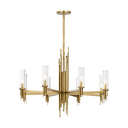 ALORA Lighting CH335836VBCR Chandeliers, Ribbed Glass/Vintage Brass