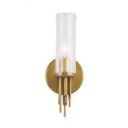 ALORA Lighting Torres WV335103VBCR Vanity Light Fixture, UL Damp Rated, Ribbed Glass/Vintage Brass