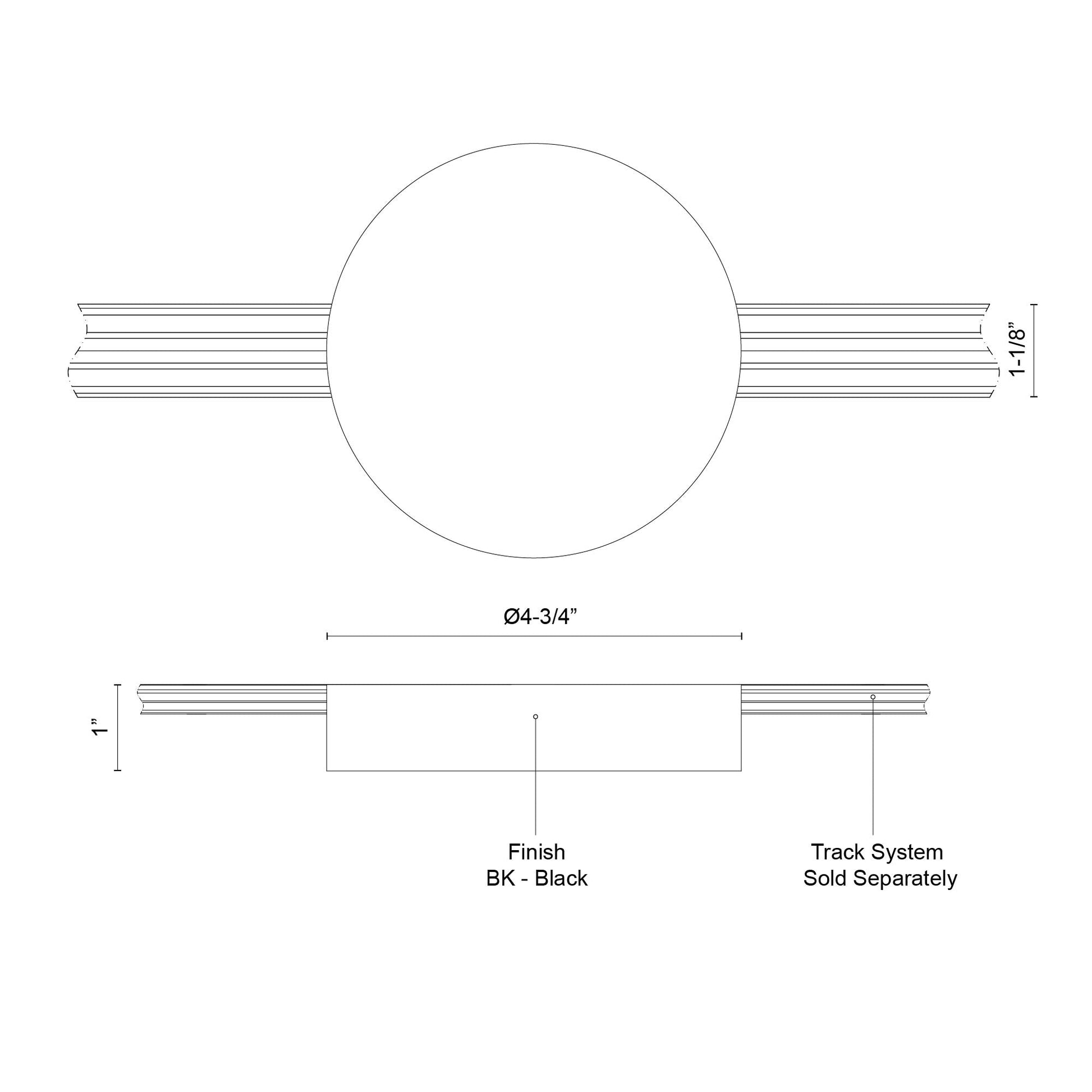 KUZCO Lighting . Trilo Track 4-in Black Trilo Track Canopy and Driver CoverTrilo Track Canopy and Driver Cover, Black
