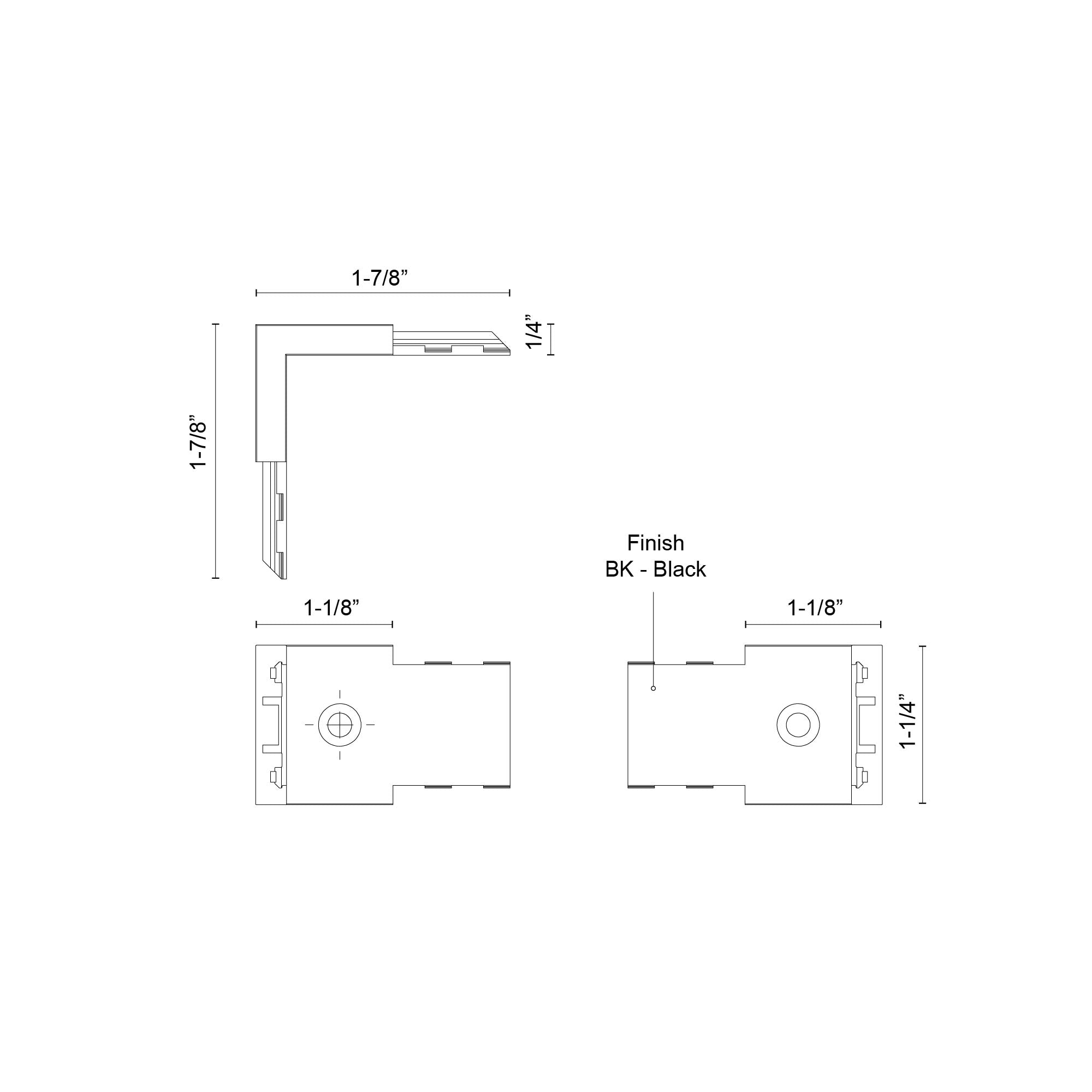 KUZCO Lighting . Trilo Track Wall Connector White Trilo Track ConnectorTrilo Track Connector, White