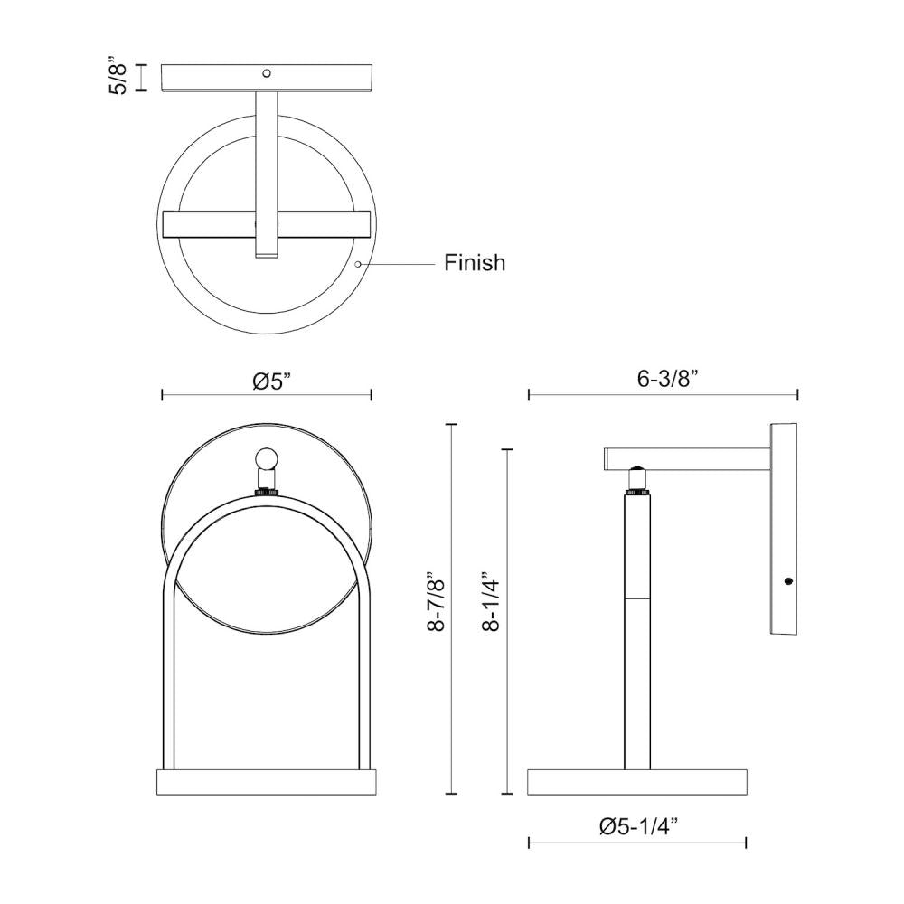 Kuzco Trek EW17805-BK Exterior Wall Sconce, UL Rated, Black