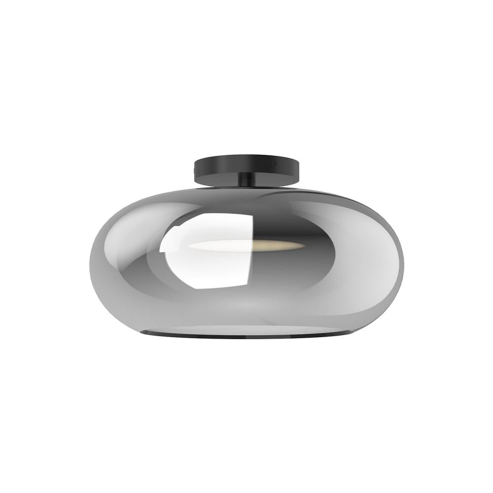 Kuzco Lighting SF62014-BK/CH Semi Flush Mount, 21W, Black/Chrome