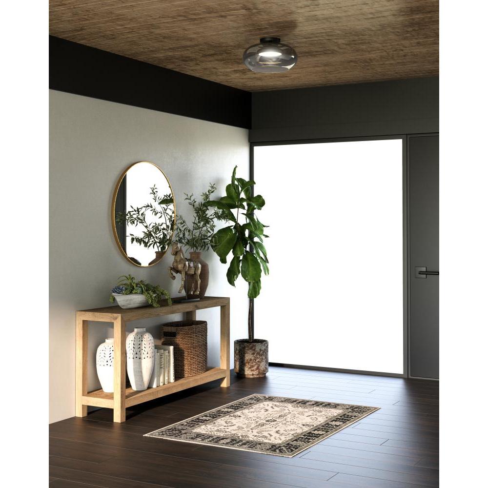 Kuzco Trinity SF62014-BK/SM Semi-Flush Mount, 21W, Black/Smoked