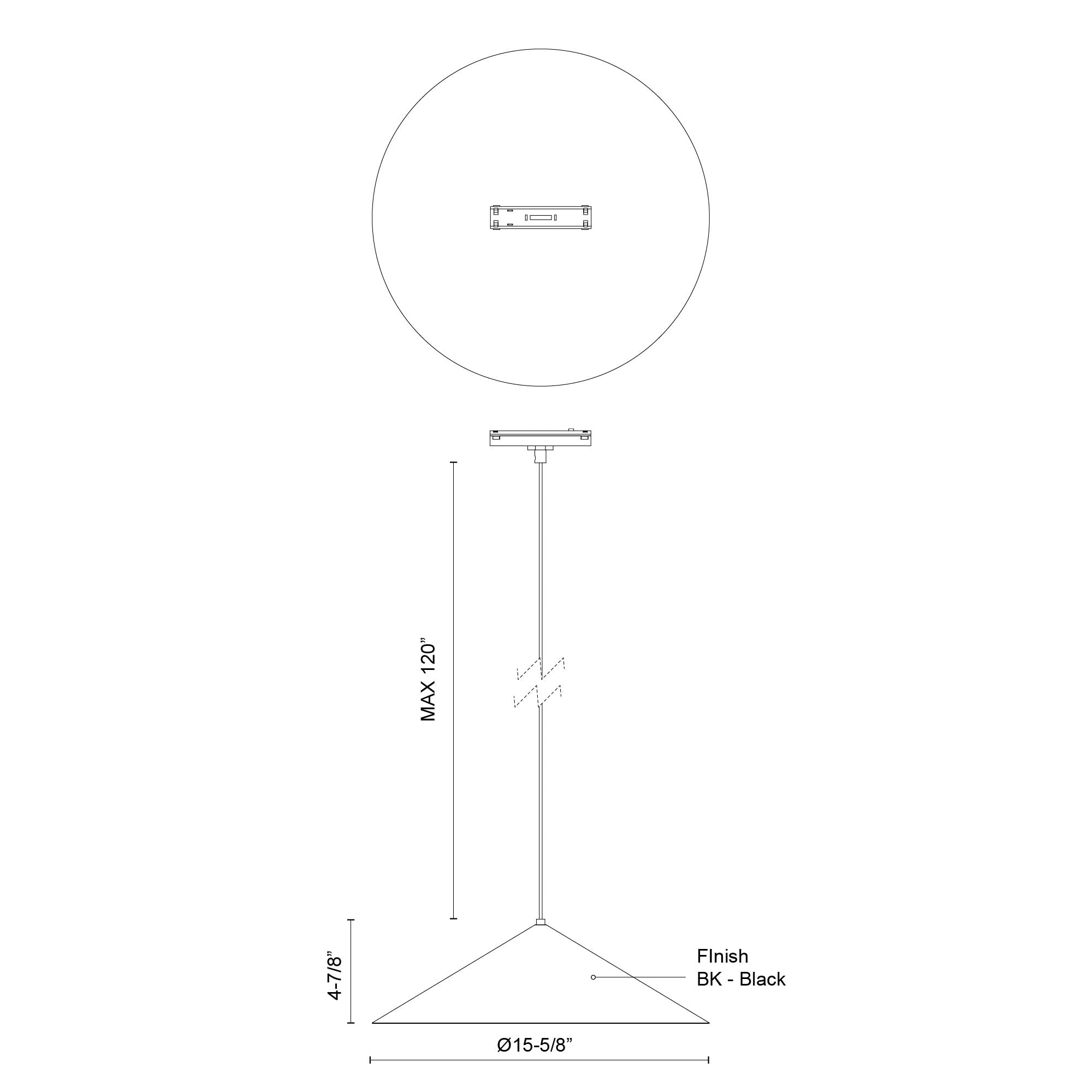 Kuzco Lighting TRP73915-WH Trilo Track Pendant, 15-in, White