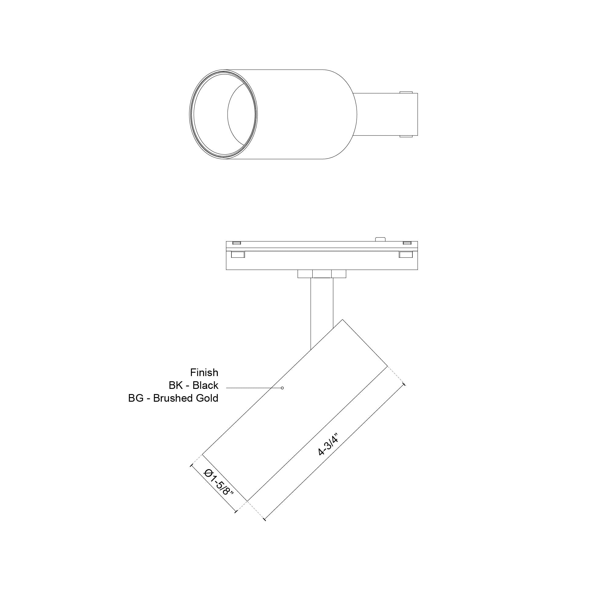 Kuzco TRS25914-WH Track Directional Light Fixture, UL Damp Rated, White