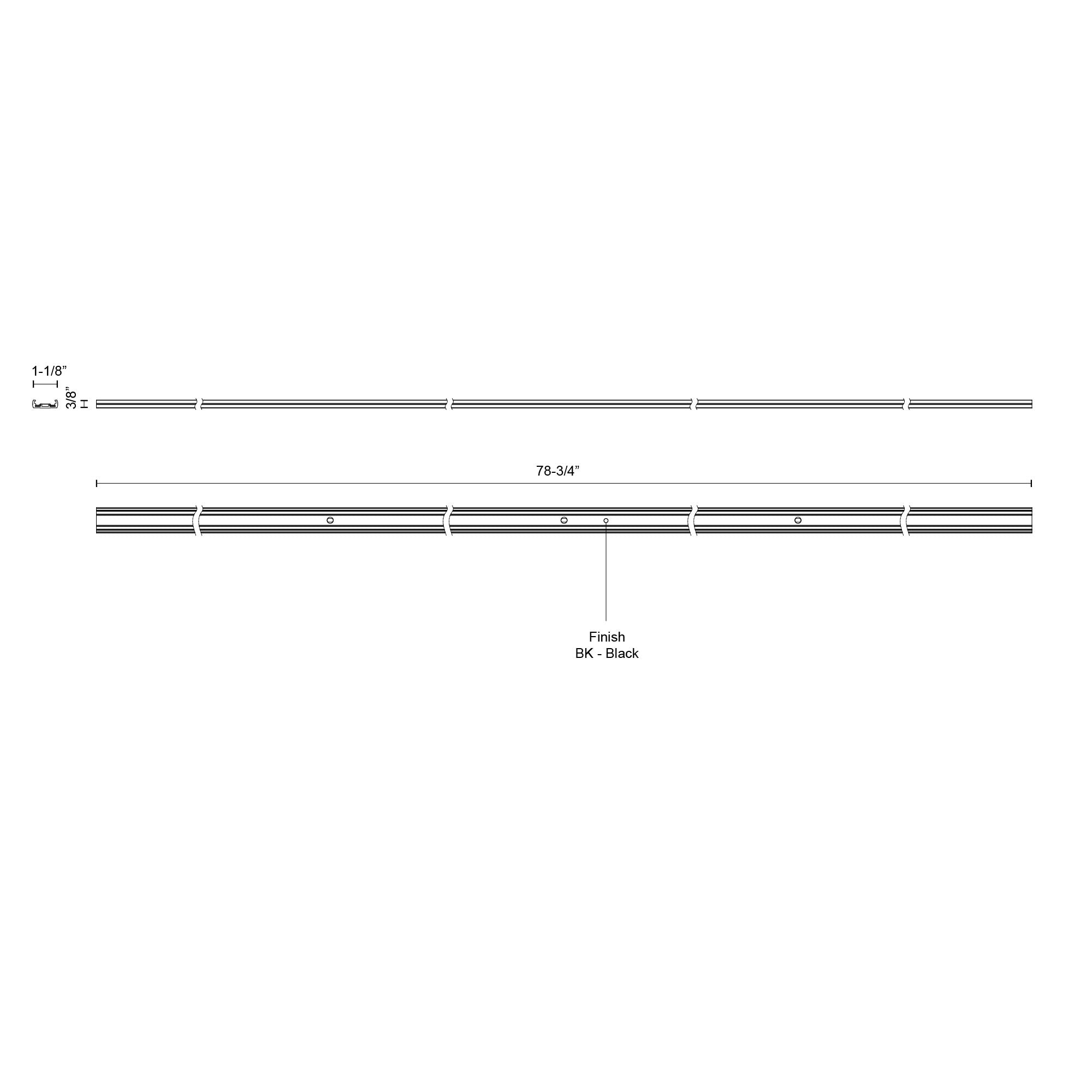 Kuzco Lighting TRT989200-WH Track Rail, 78-in, White