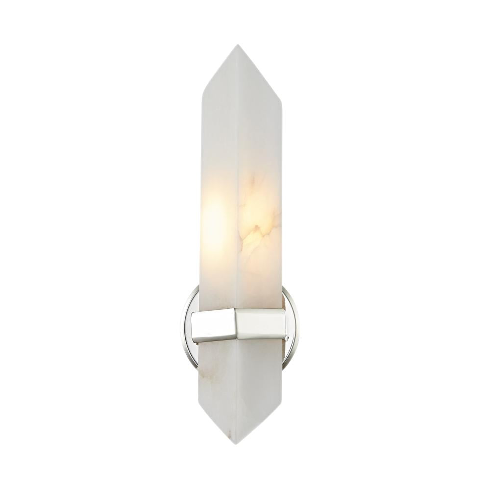 ALORA Lighting WV334105PNAR Valencia 5-in Wall/Vanity Light Fixture, UL Damp Rated, Polished Nickel/Alabaster