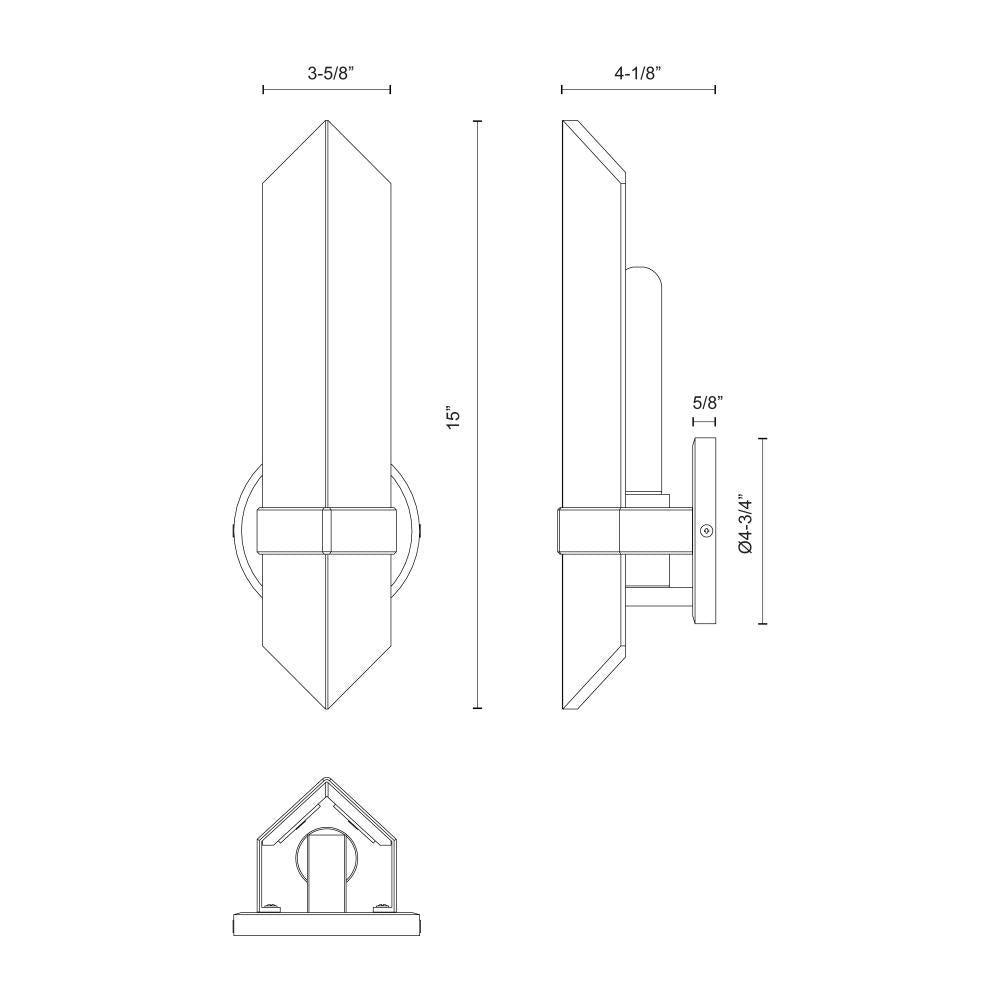 ALORA Lighting Valencia WV334105UBAR Wall/Vanity Light Fixture, Urban Bronze/Alabaster