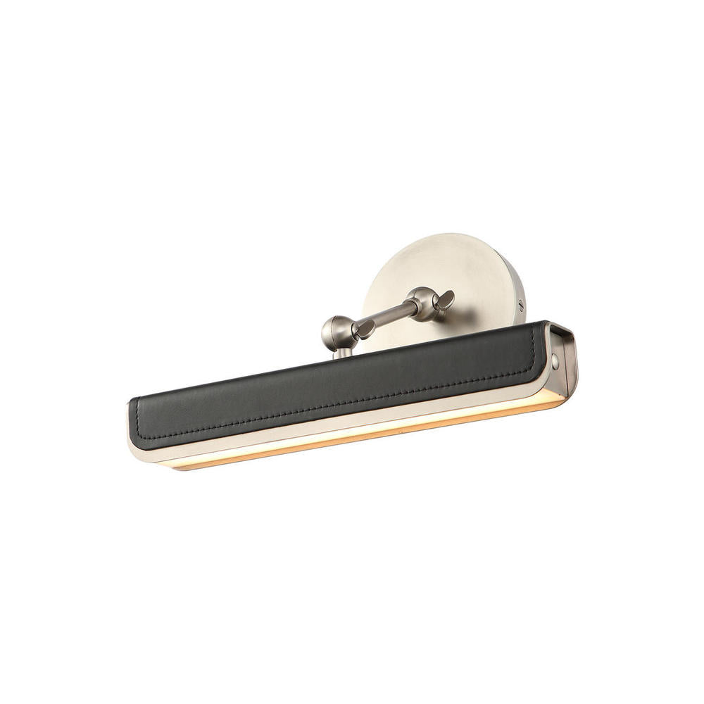 ALORA Lighting PL307912ANTL Picture Light Fixture, LED, Aged Nickel/Tuxedo Leather