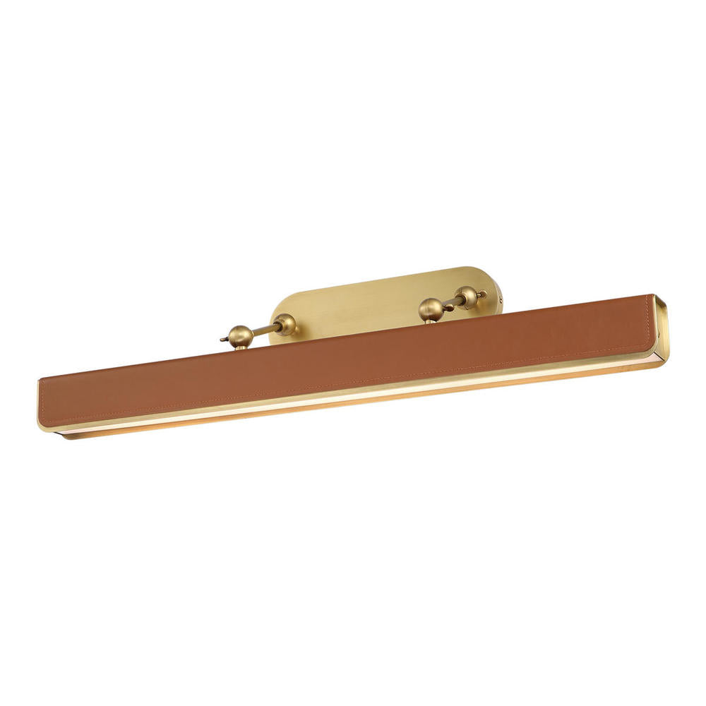 ALORA Lighting PL307931VBCL Valise Picture Light, LED, Vintage Brass/Cognac Leather