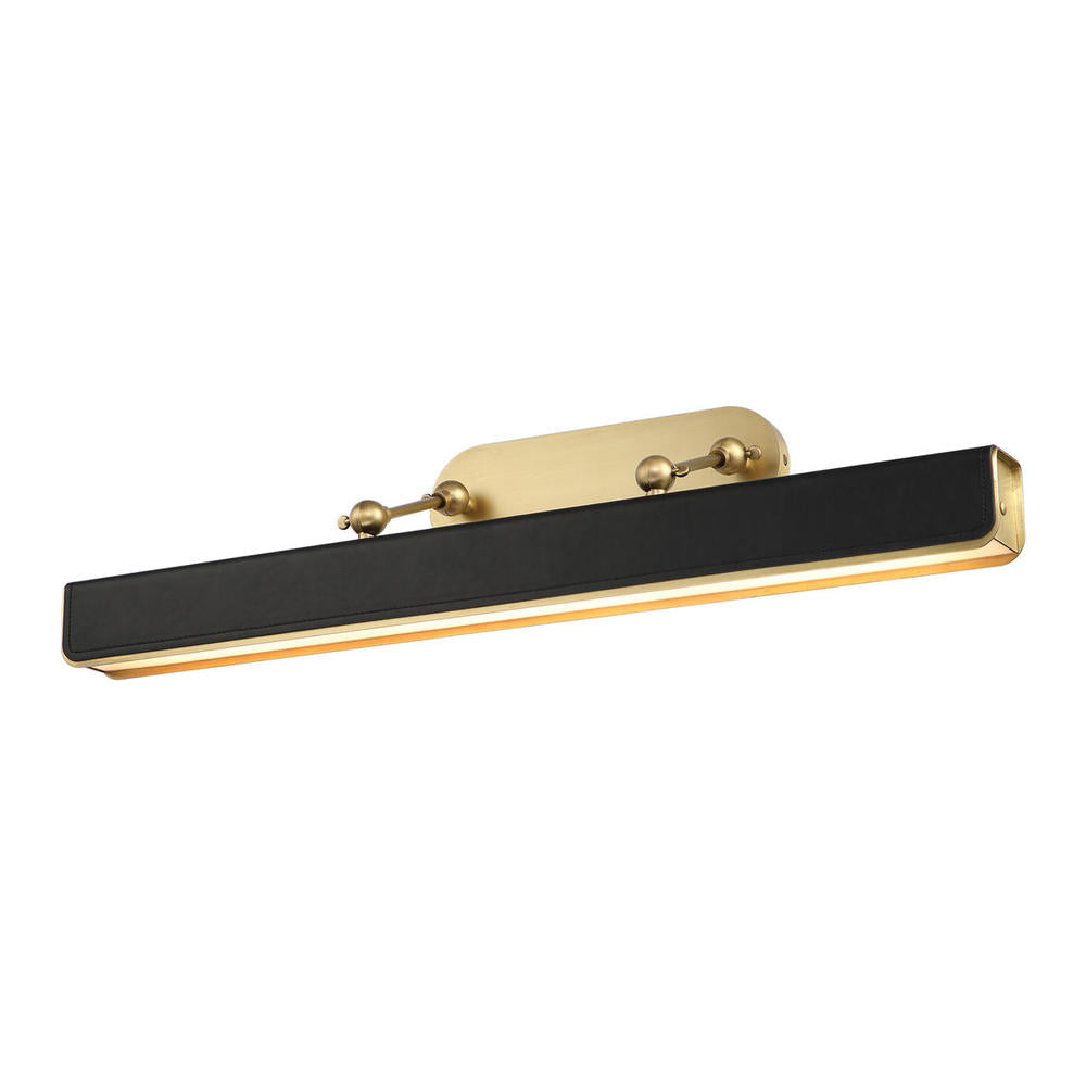 ALORA Lighting Valise PL307931VBTL Wall/Picture Light, LED, Vintage Brass/Tuxedo Leather