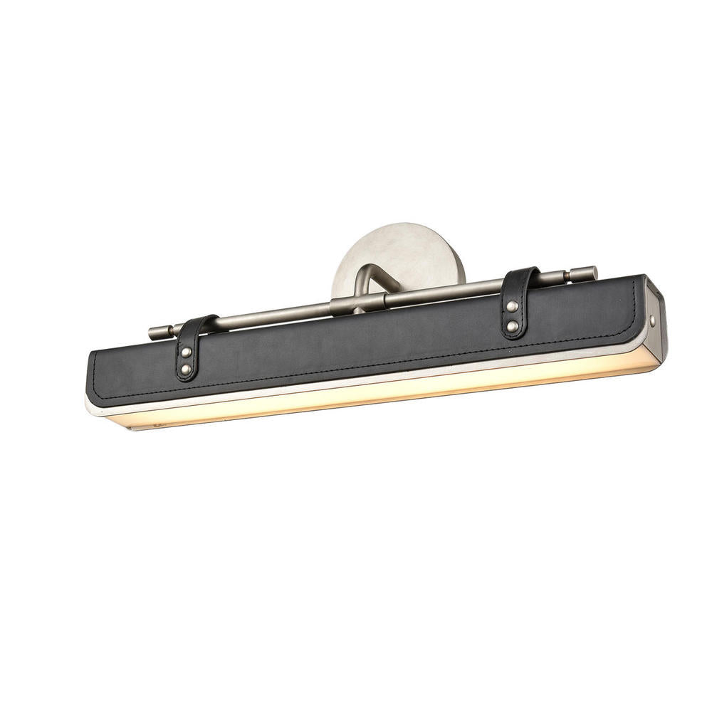ALORA Lighting Valise 20-in Wall/Vanity Light Fixture, UL Damp Rated, Aged Nickel/Tuxedo Leather