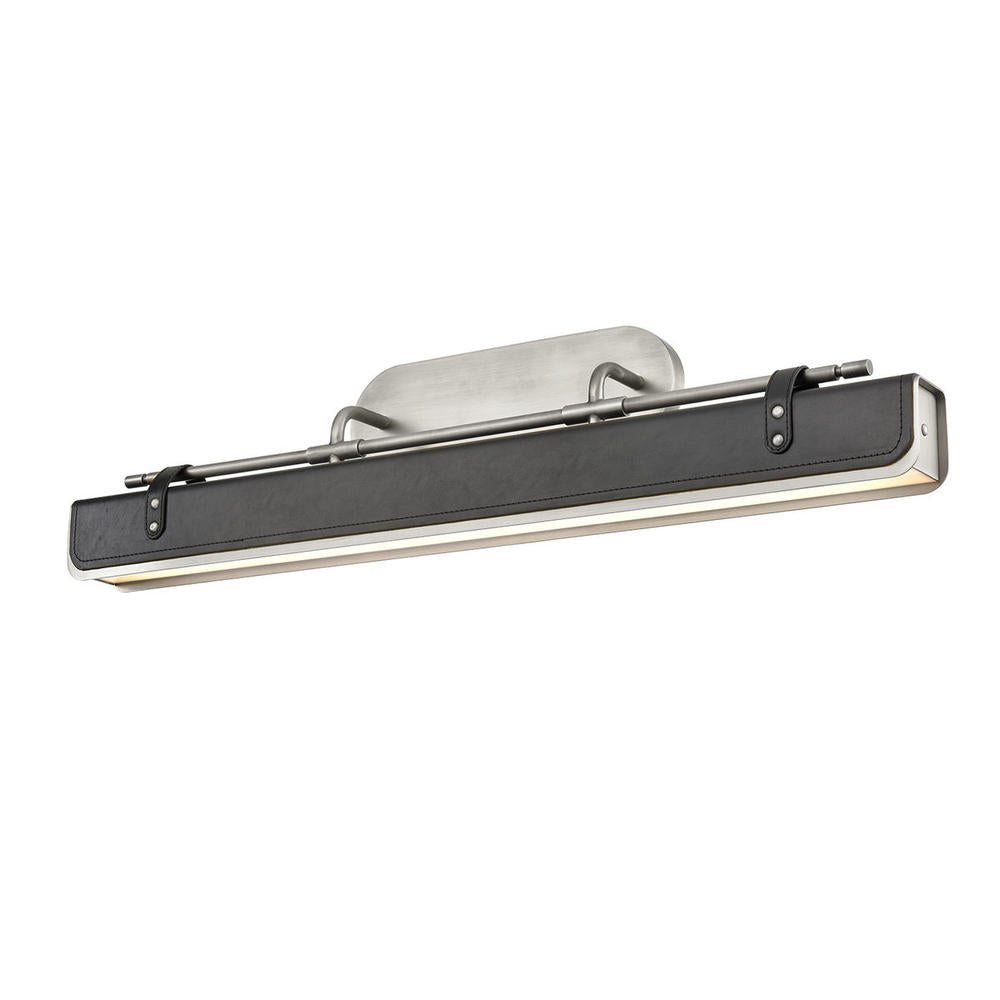 ALORA Lighting Valise WV307931ANTL LED Wall/Vanity Light Fixture, UL Damp Rated, Aged Nickel/Tuxedo Leather