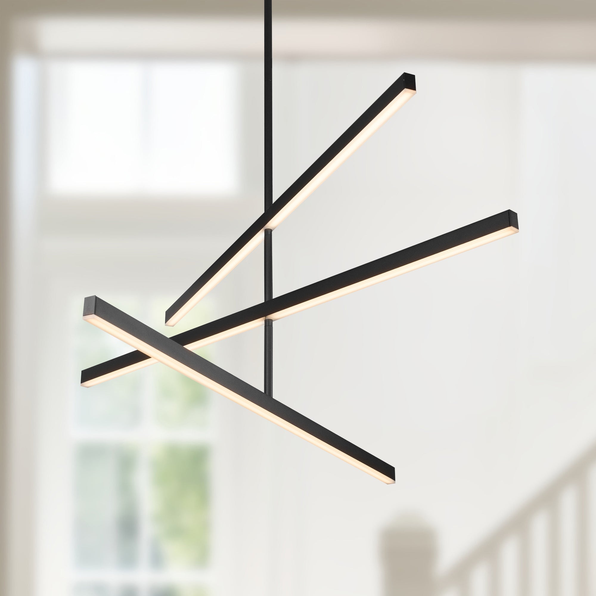 Kuzco Lighting CH10345-BK-UNV Vega 45-in Black LED Chandeliers, UL Listed, Black