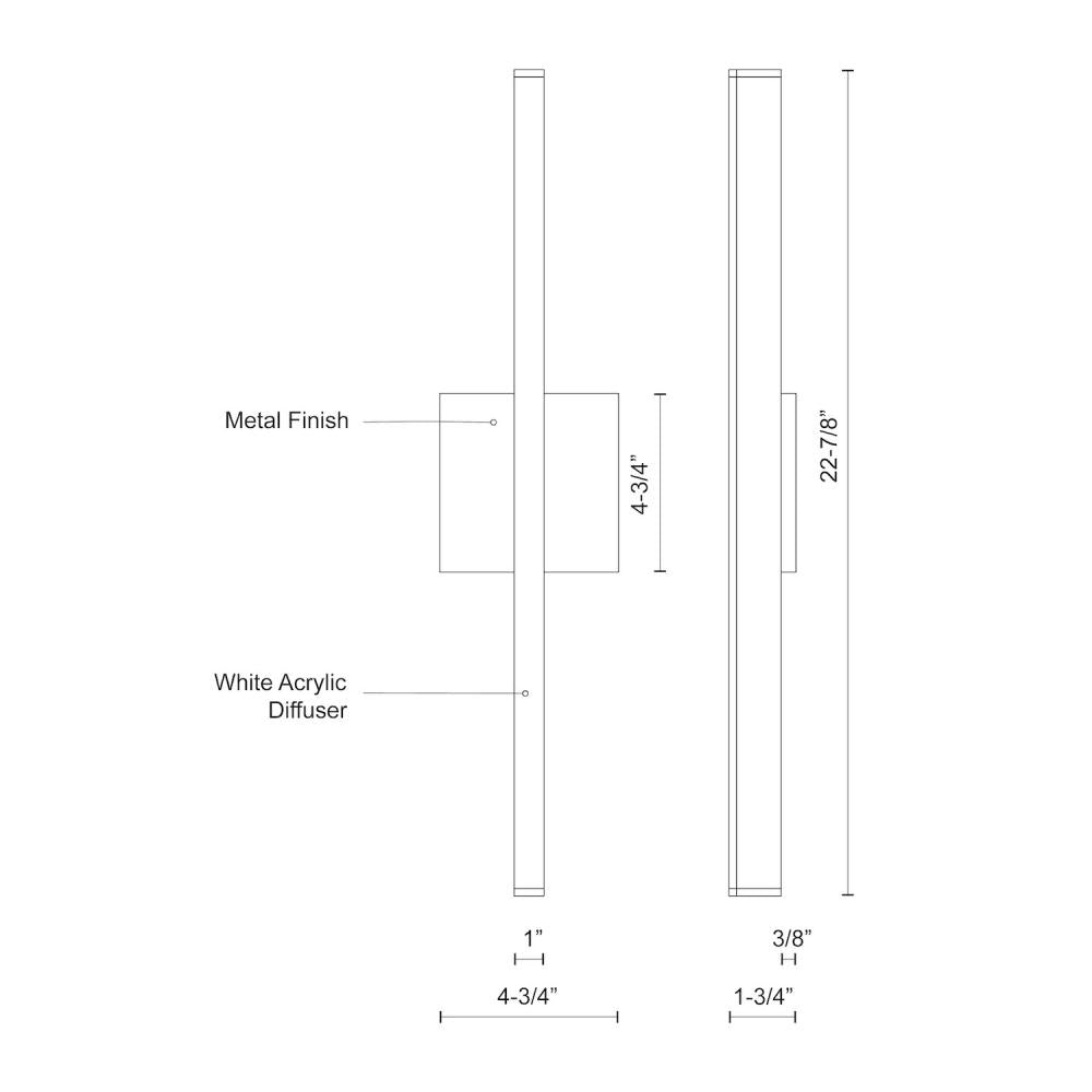 Kuzco Vega WS10324-BN Wall Sconce, UL Damp Rated, Brushed Nickel