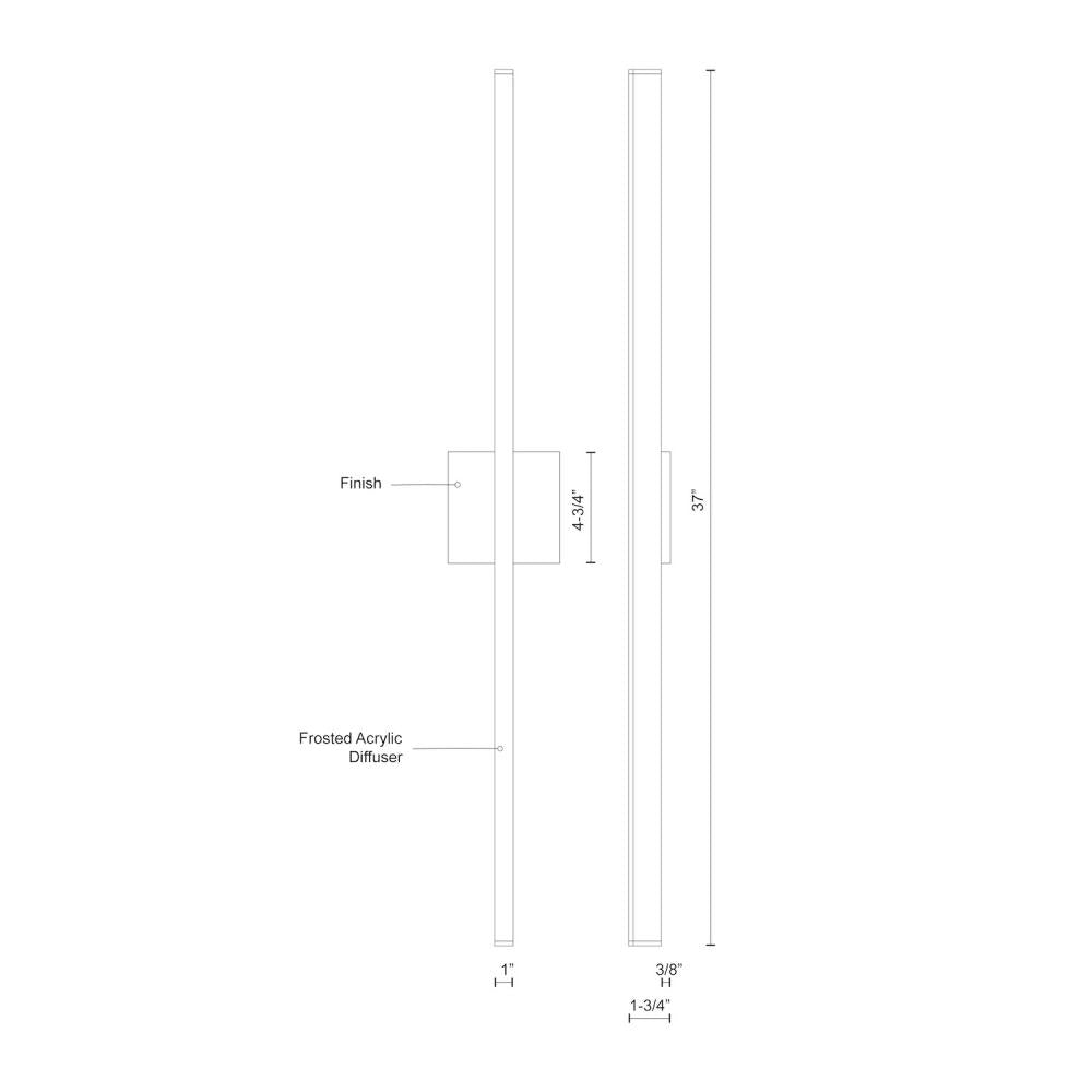 Kuzco Vega WS10336-BG Wall Sconce, UL Damp Rated, Brushed Gold