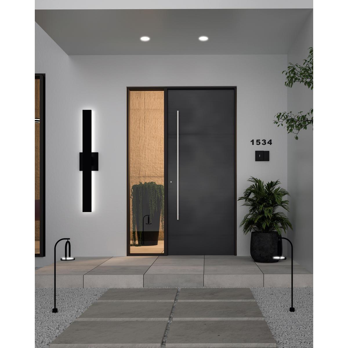 Kuzco Lighting AT7928-BK Vesta 28-in All-terior Wall Light Fixture, UL Damp Rated, Black