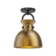 ALORA MOOD Waldo SF411309MBAG Semi Flush Mount, UL Damp Rated, Matte Black/Aged Gold