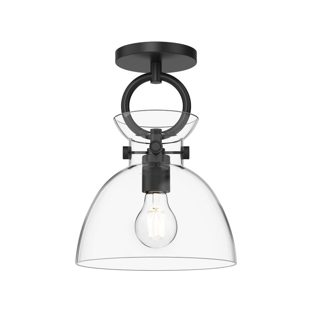 ALORA MOOD Lighting SF411809MBCL Semi Flush Mount, 60W Watt, Matte Black/Clear Glass