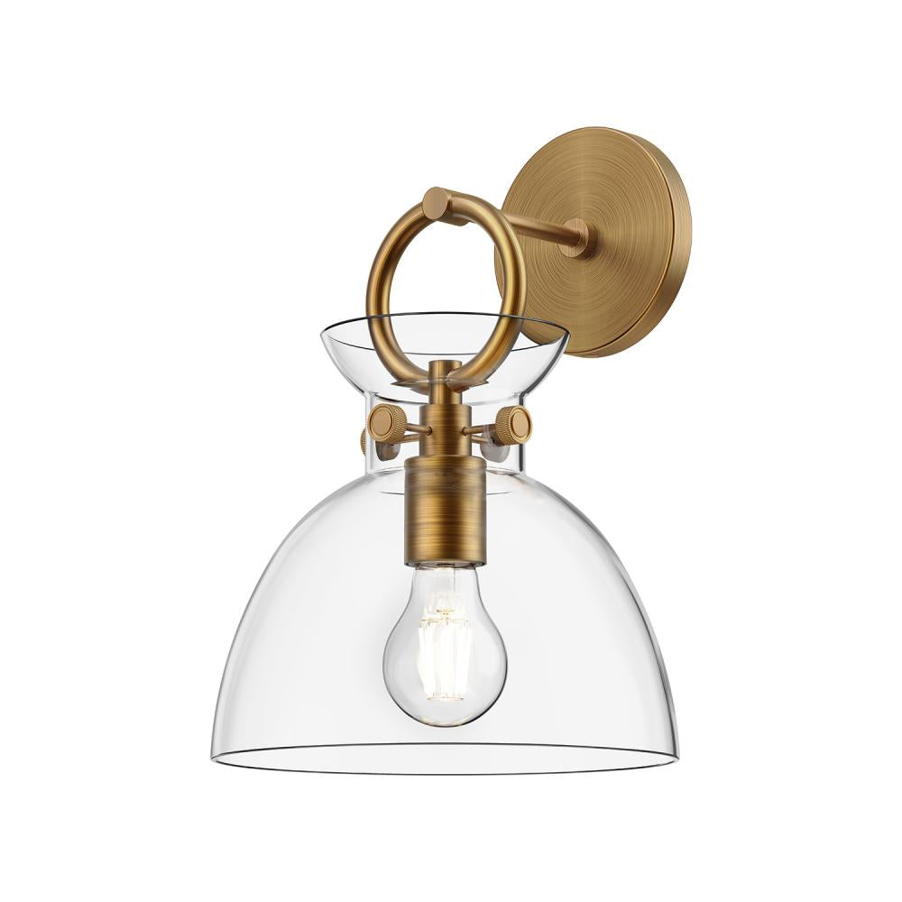 ALORA MOOD Waldo 9-in Aged Gold/Clear Wall/Vanity Light Fixture, UL Damp Rated, Aged Gold/Clear
