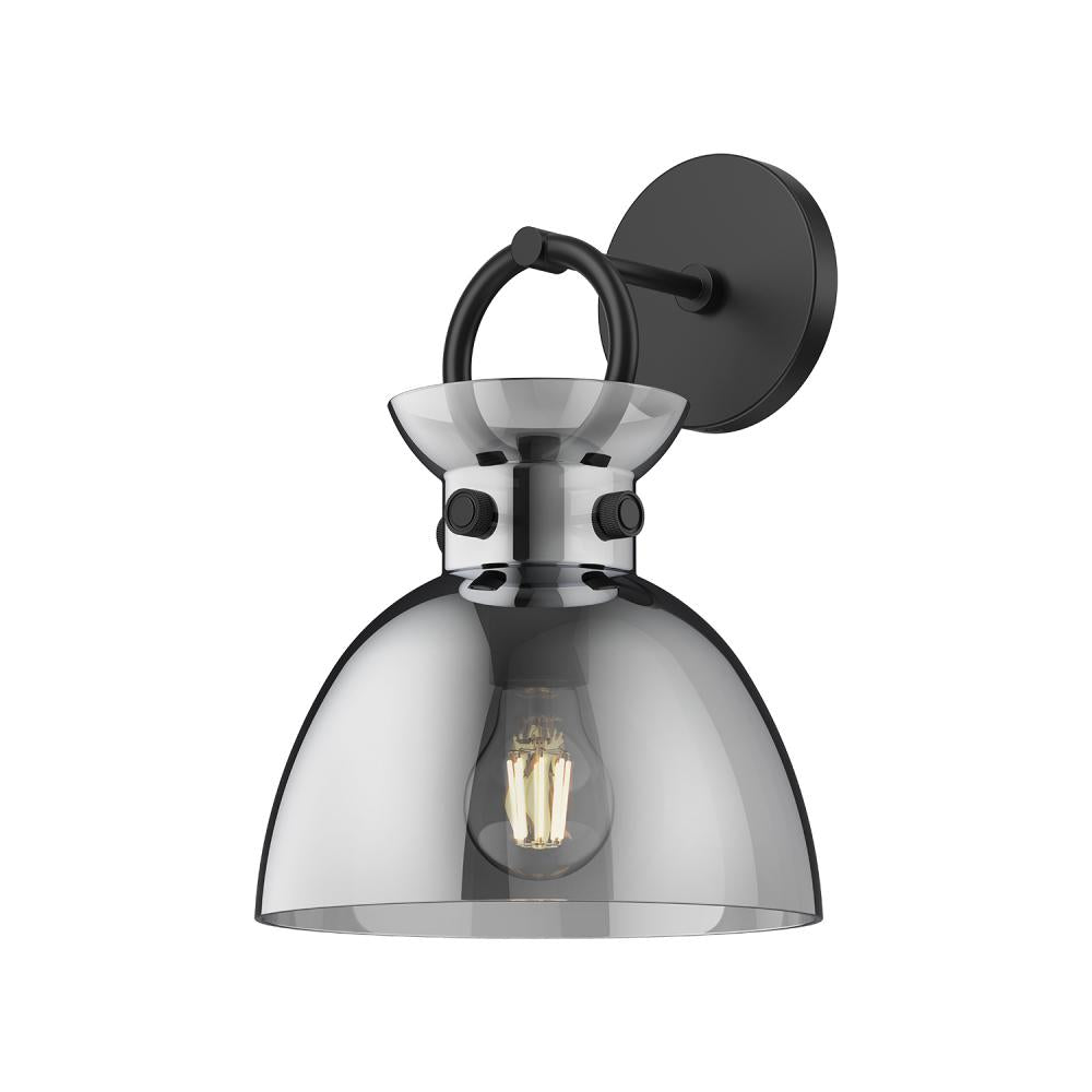 Alora Mood Waldo 411809MBSM Wall/Vanity Light Fixture, UL Damp Rated, Matte Black/Smoked