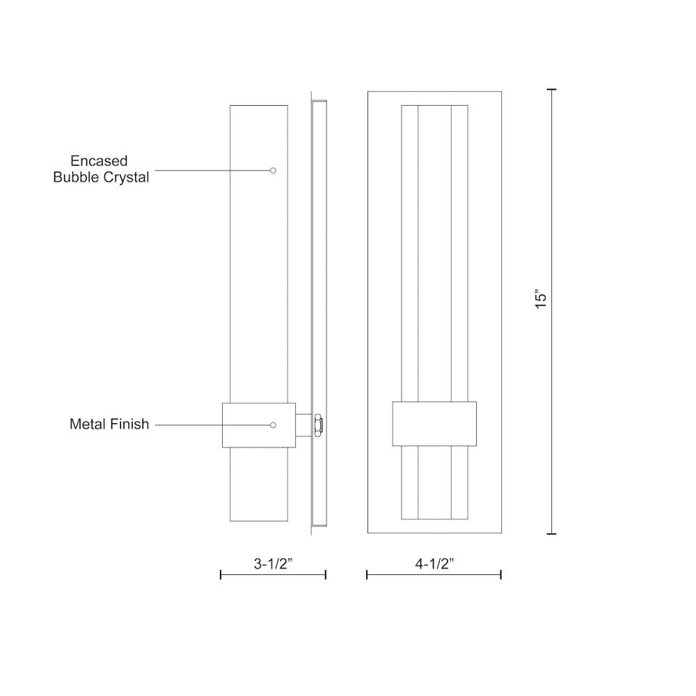 Kuzco WS54615-CH Wall Sconce, 15-in, LED, Chrome