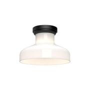 ALORA MOOD Lighting FM540011MBGO Flush Mount, UL Damp Rated, Glossy Opal Glass/Matte Black