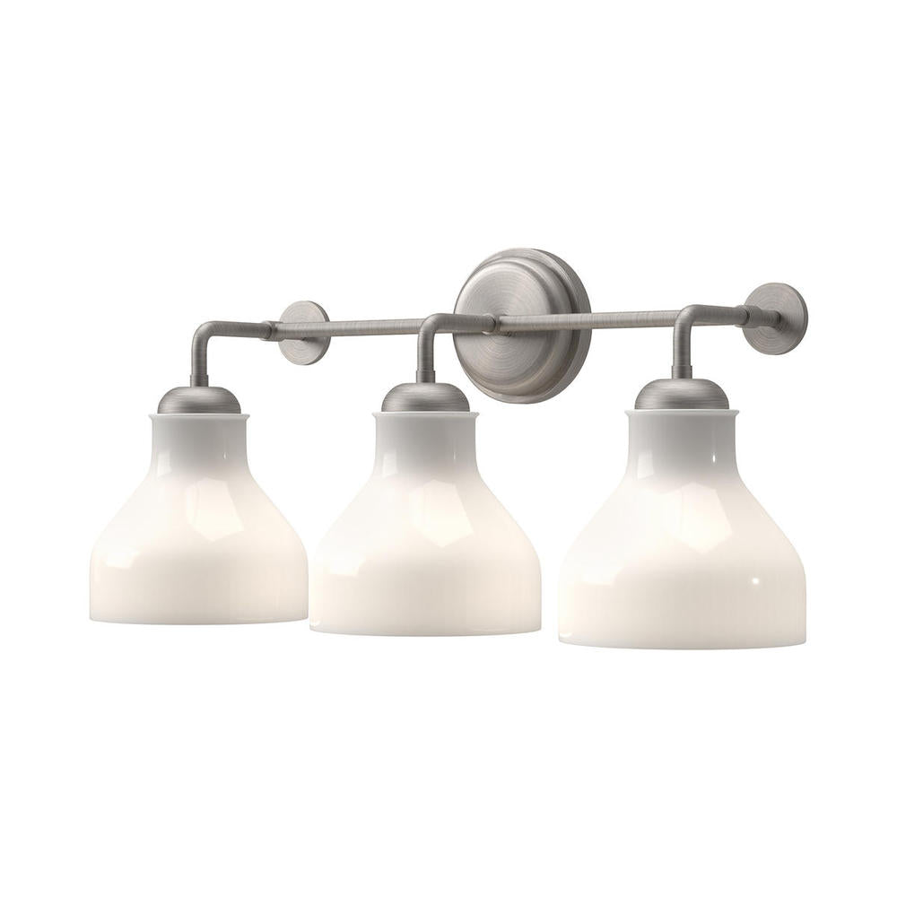 ALORA MOOD Lighting VL540322BNGO Vanity Light Fixture, UL Damp Rated, Brushed Nickel/Glossy Opal Glass