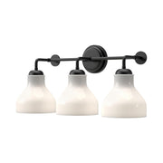 ALORA MOOD Lighting VL540322MBGO Westlake 22-in Vanity Light Fixture, UL Damp Rated, Glossy Opal Glass/Matte Black
