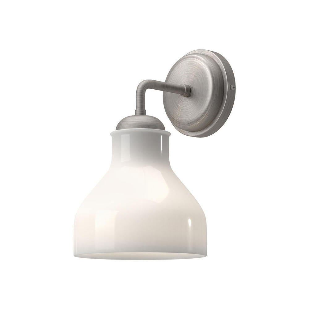 Alora Mood Lighting WV540106BNGO Wall/Vanity Light Fixture, UL Damp Rated, Brushed Nickel/Glossy Opal Glass