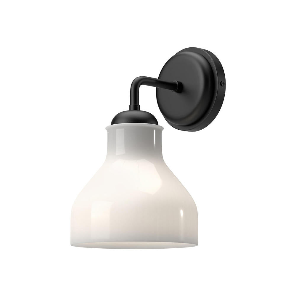 ALORA MOOD Lighting WV540106MBGO Wall/Vanity Light Fixture, UL Listed, Glossy Opal Glass/Matte Black