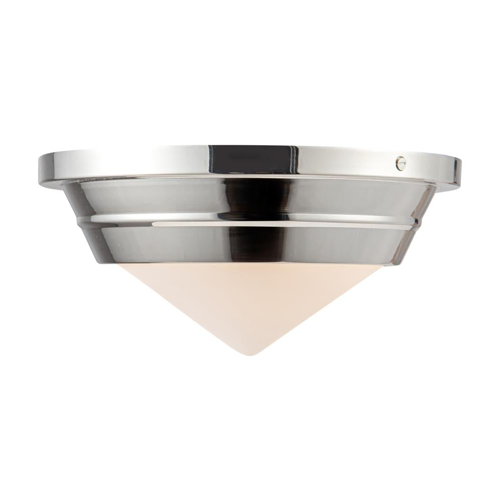 ALORA Lighting Willard FM348010PNOP Flush Mount Fixture, UL Damp Rated, Polished Nickel/Opal Matte Glass