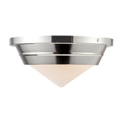 ALORA Lighting Willard FM348010PNOP Flush Mount Fixture, UL Damp Rated, Polished Nickel/Opal Matte Glass