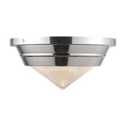 ALORA Lighting Willard FM348010PNPG Flush Mount Fixture, UL Damp Rated, Polished Nickel/Prismatic Glass