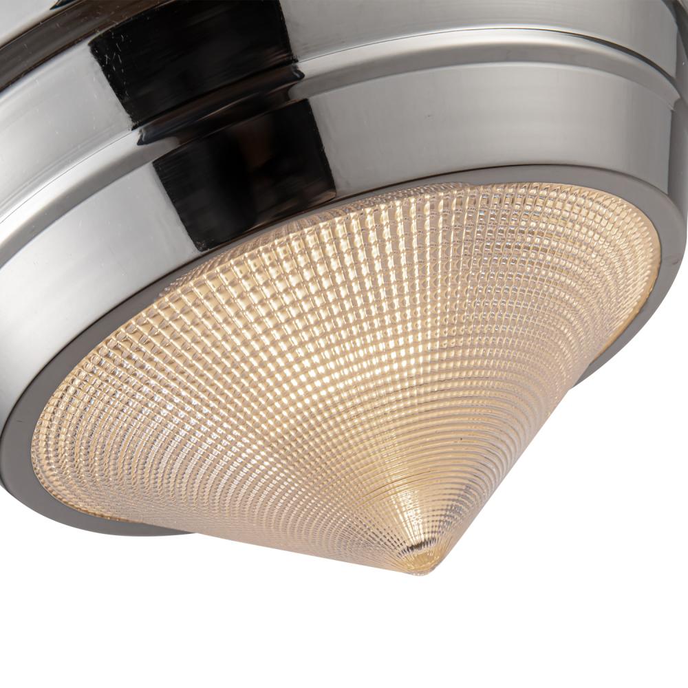 ALORA Lighting Willard FM348010PNPG Flush Mount Fixture, UL Damp Rated, Polished Nickel/Prismatic Glass