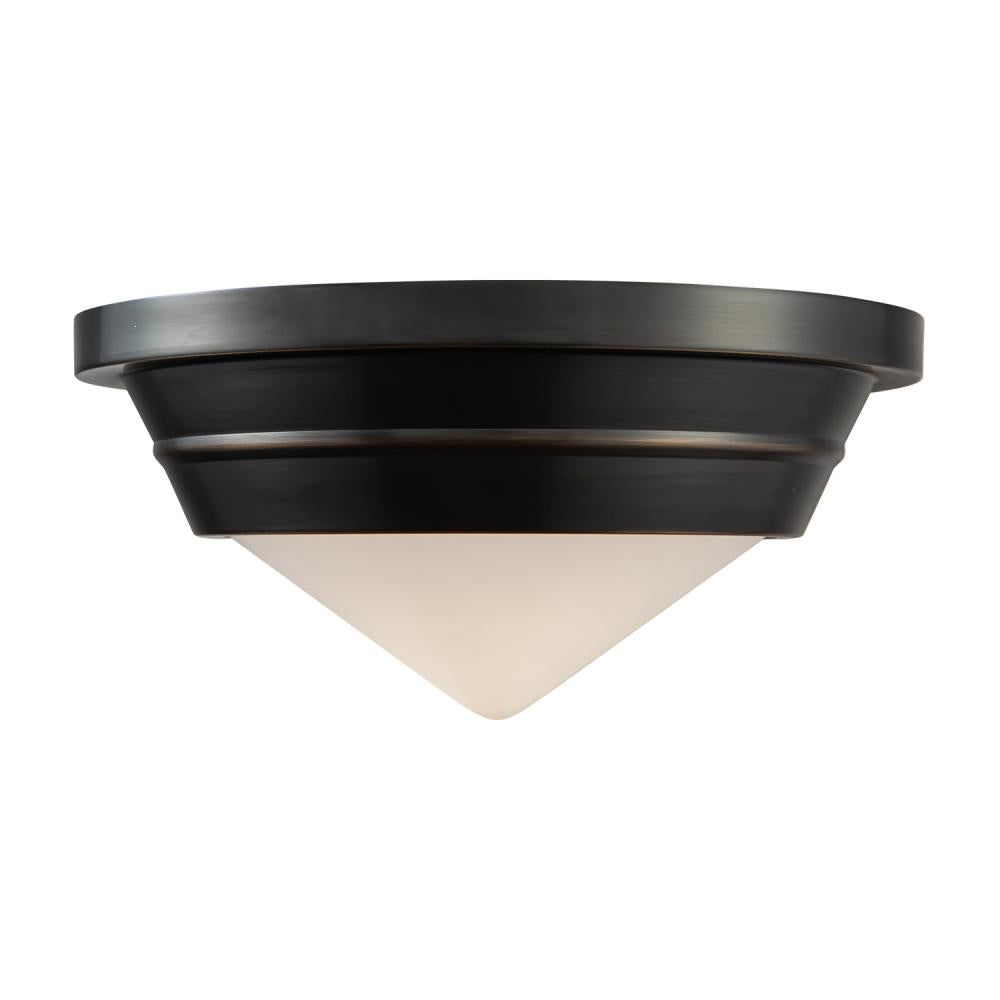 ALORA Lighting FM348010UBOP Flush Mount Fixture, UL Damp Rated, Urban Bronze/Opal Matte Glass