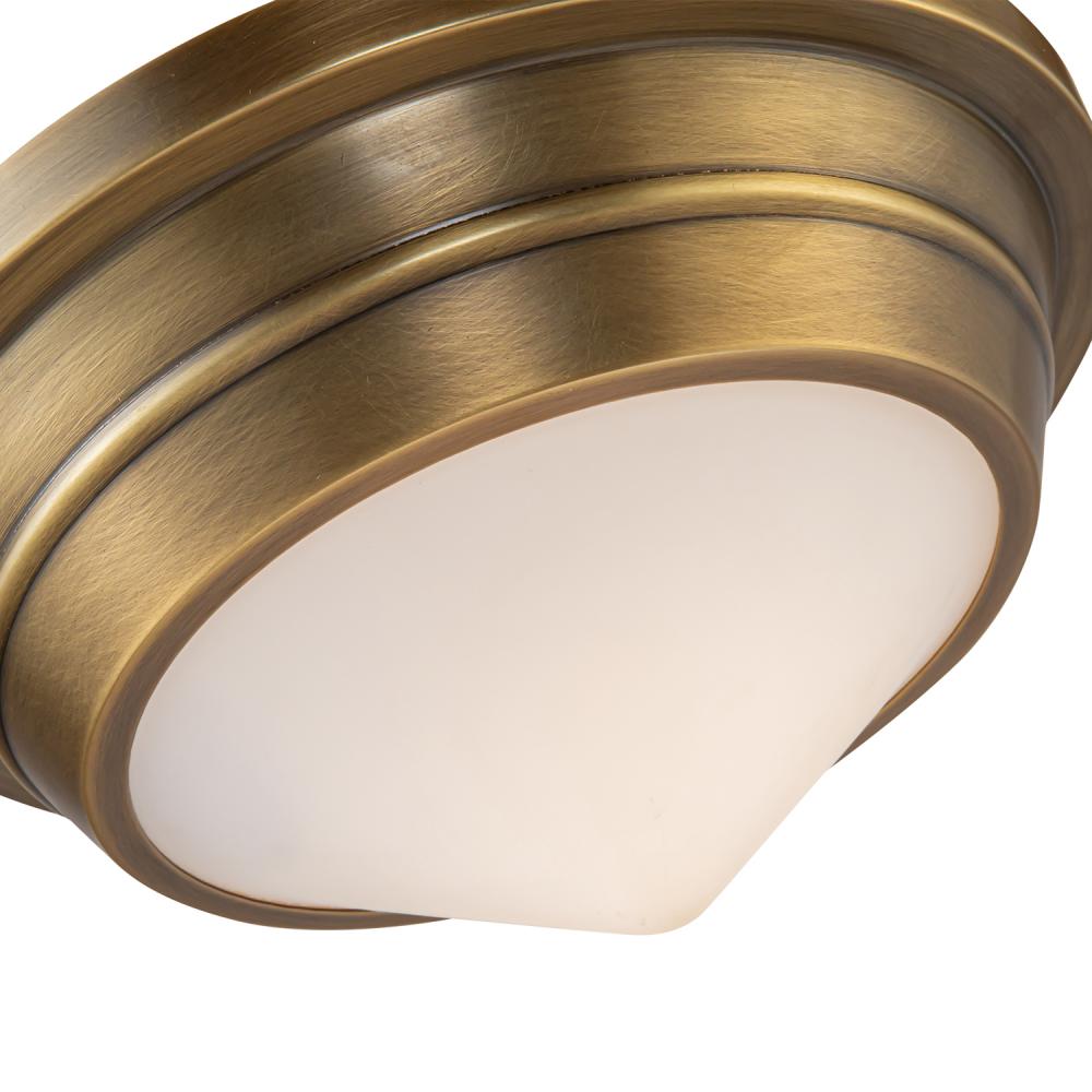 ALORA Lighting FM348010VBOP Flush Mount, 1 Light, Vintage Brass/Opal Matte Glass