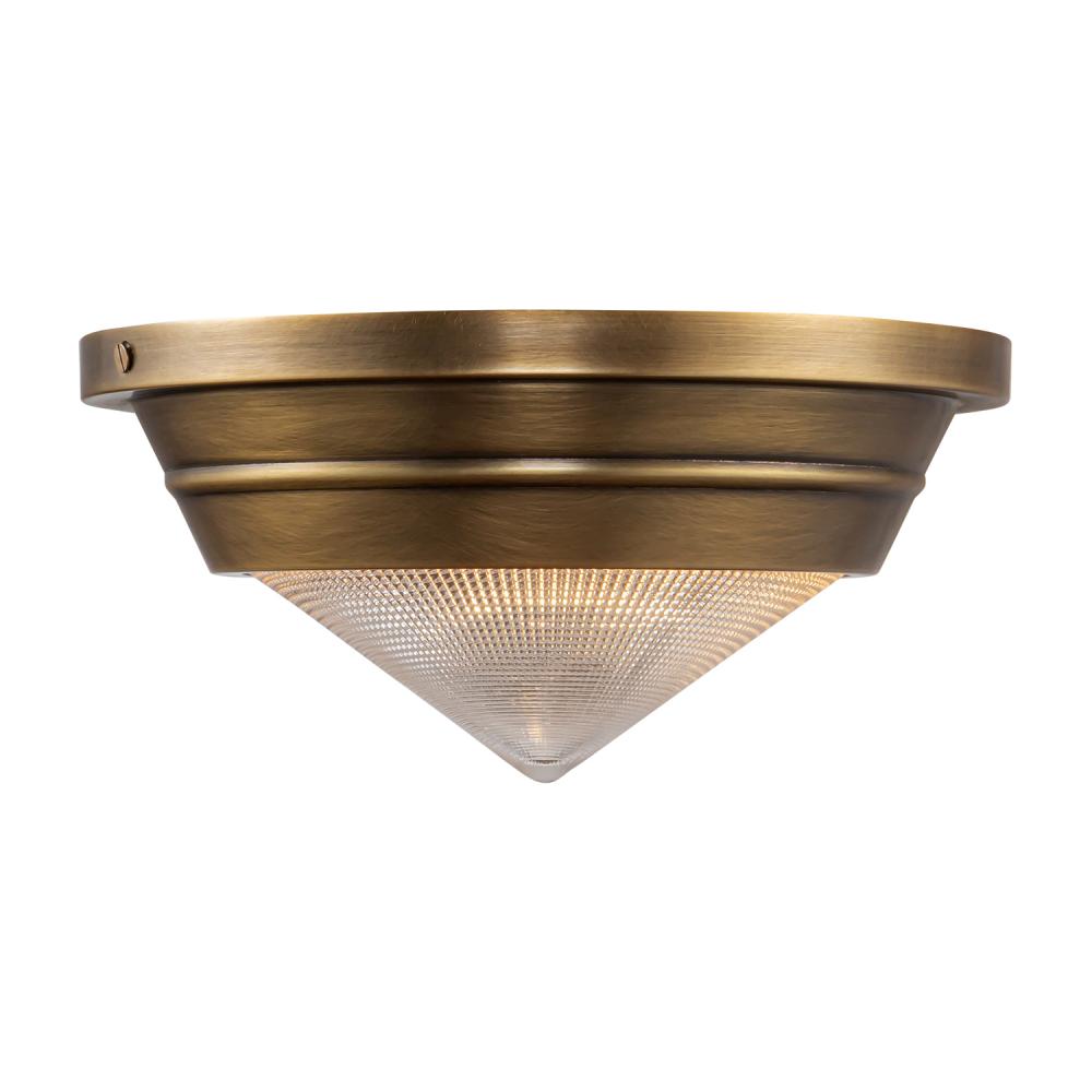 ALORA Lighting FM348010VBPG Flush Mount, Vintage Brass/Prismatic Glass