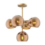 ALORA MOOD Lighting CH548518BGCP Chandelier, UL Listed, Brushed Gold/Copper Glass