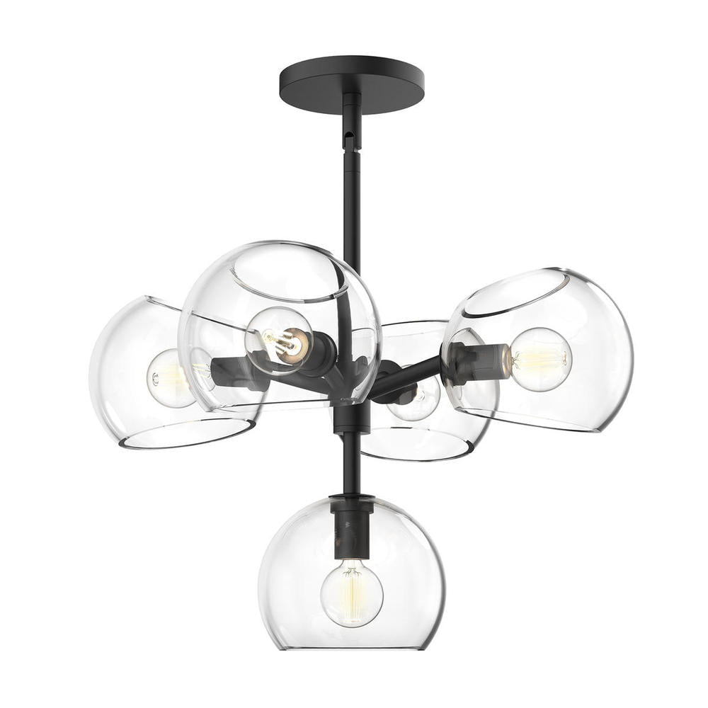 ALORA MOOD Lighting CH548518MBCL Chandeliers, Clear Glass/Matte Black