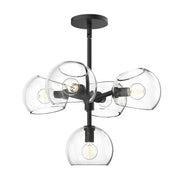 ALORA MOOD Lighting CH548518MBCL Chandeliers, Clear Glass/Matte Black