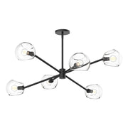ALORA MOOD Lighting CH548637MBCL Chandeliers, 6 Lights, Clear Glass/Matte Black