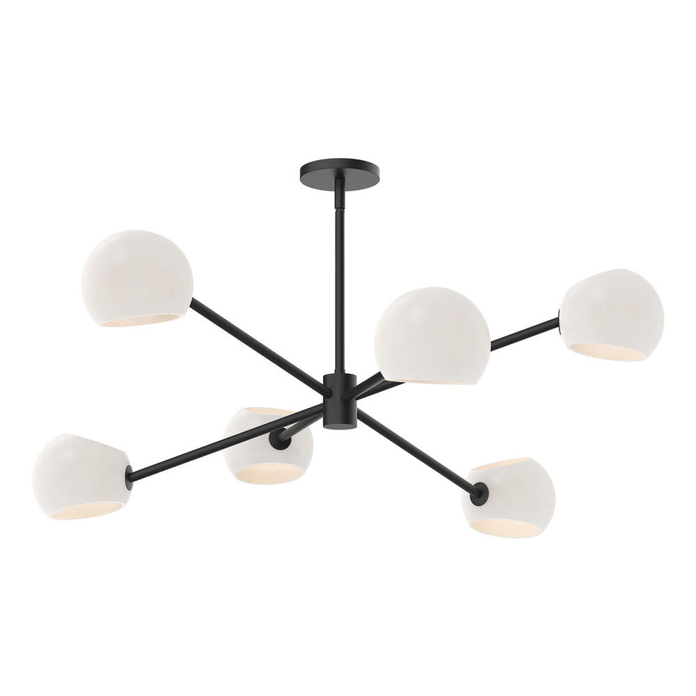 ALORA MOOD Lighting CH548637MBOP Chandeliers, 37-in, Matte Black/Opal Matte Glass